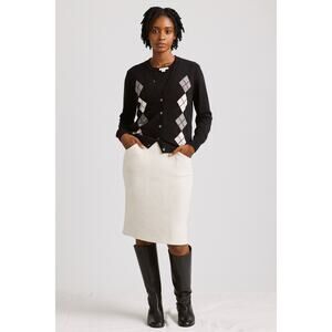 Charter Club 2-PLY Pure Cashmere Argyle Pattern Sweater Cardigan Women's XS